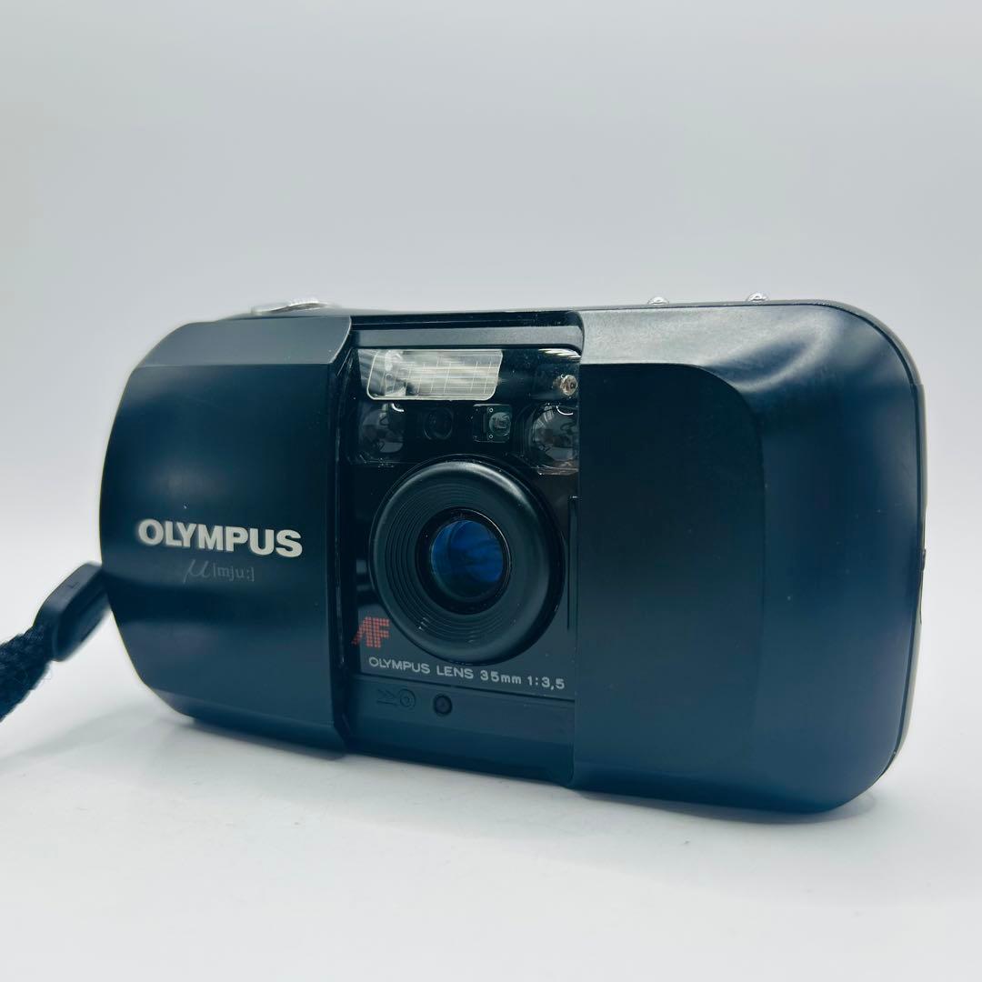美品　OLYMPUS μ mju 初代 ブラック コンパクトフィルムカメラ