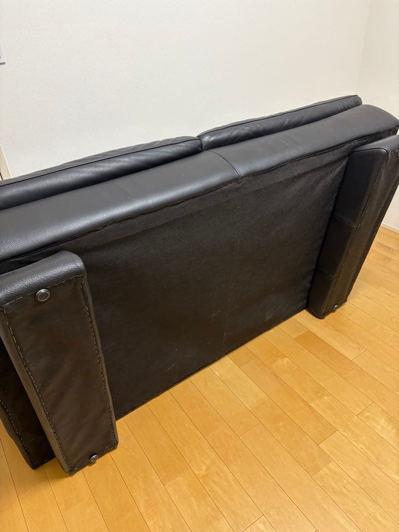 Italsofa イタルソファ　高級ソファ　本革レザー　ブラック　2人掛け