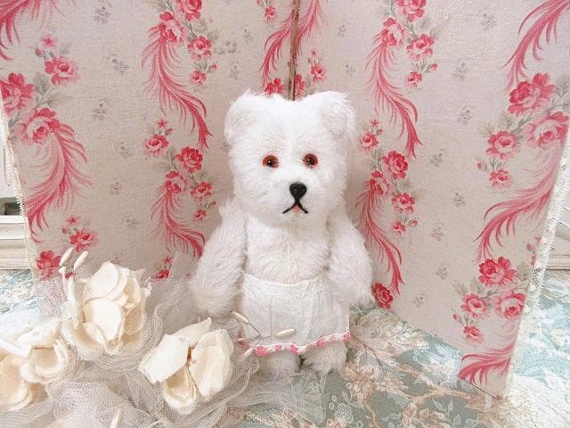 アンティークベア　小さめ　ホワイトベア　☆　テディベア