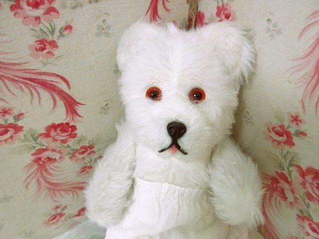 アンティークベア　小さめ　ホワイトベア　☆　テディベア