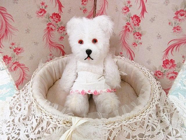 アンティークベア　小さめ　ホワイトベア　☆　テディベア