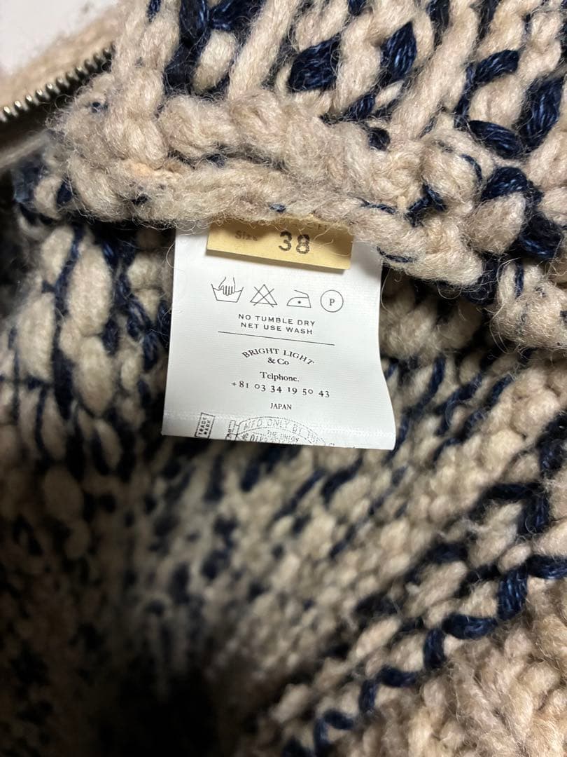 アーガイル柄 ジップアップセーター 38サイズ