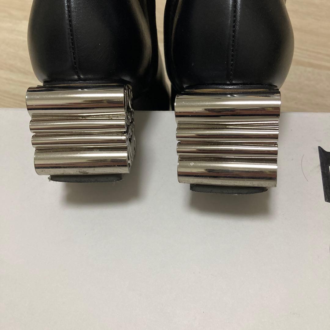 【極美品】LOEWE アナグラムヒール　シルバー　ショートブーツ　35