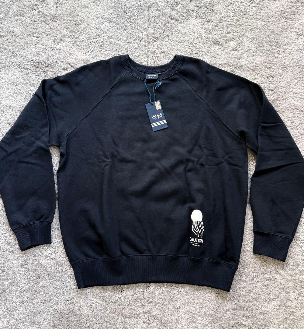 【新品】mutaMARINEクルーネックスウェット　ネイビーＬ