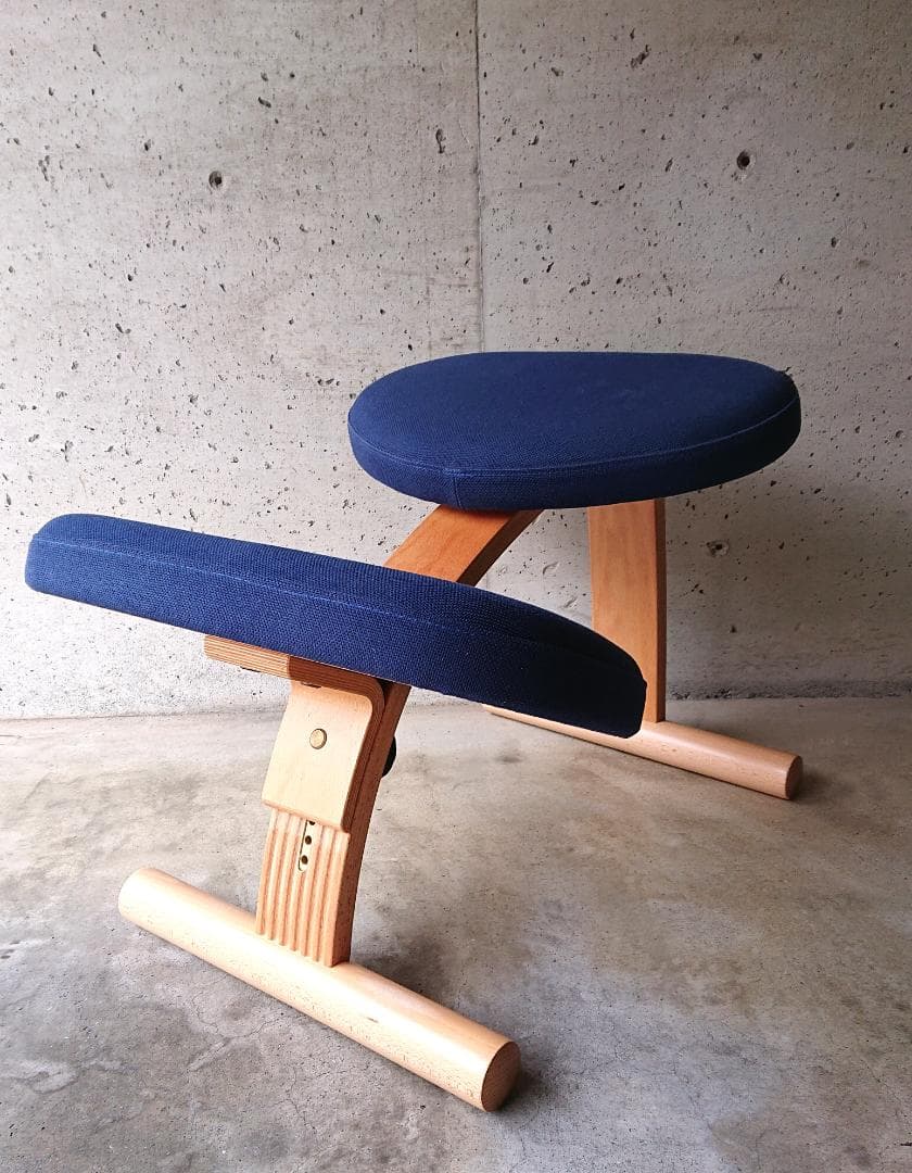 【美品】サカモトハウス バランスチェアイージー　ブルー(ショートフレーム)