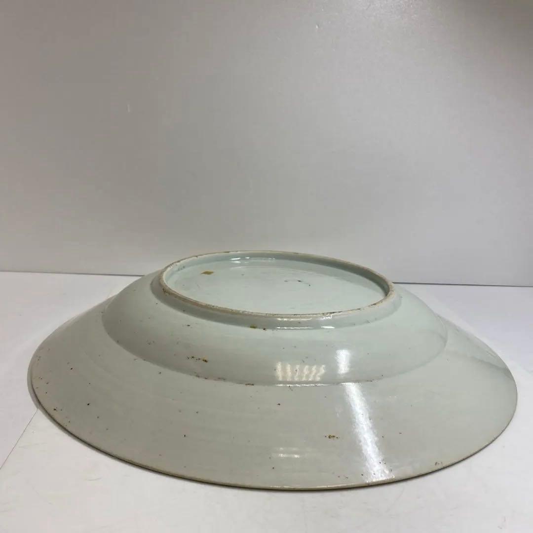 江戸中期　元禄伊万里　赤絵　鳳凰図　大皿　幅約36.5㎝　東さ8-0122①