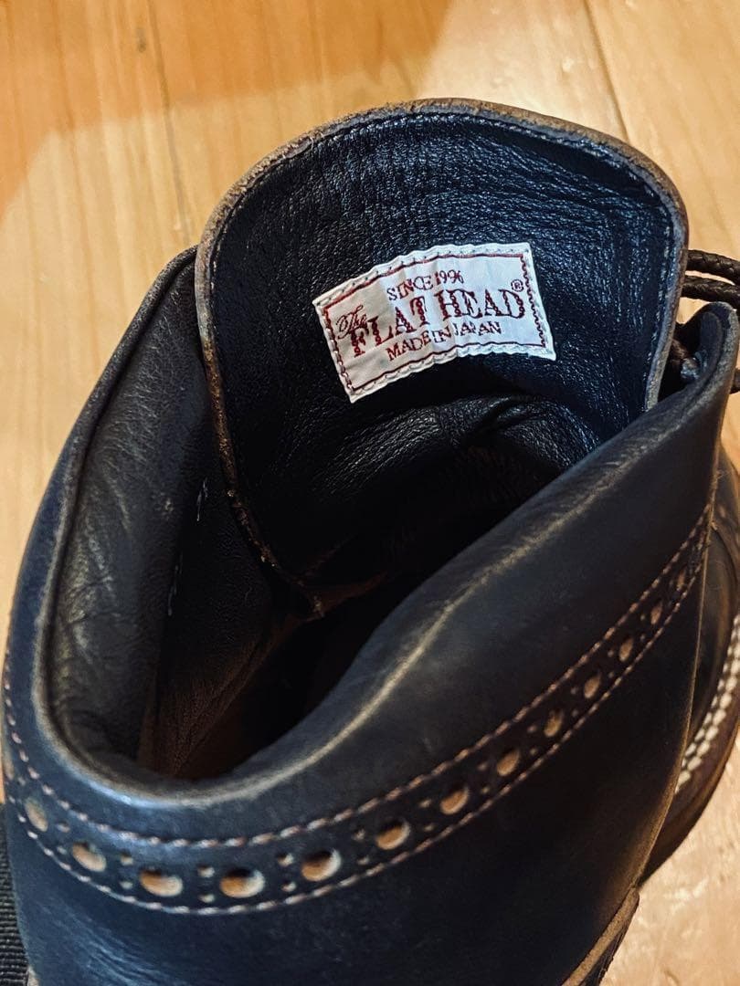※りん※ 【 中古 】 THE FLAT HEAD メダリオン ブーツ 黒
