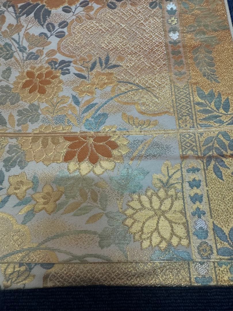 1930 袋帯 古代彫金紋  西陣織   金糸　高級上質上品　約440cm