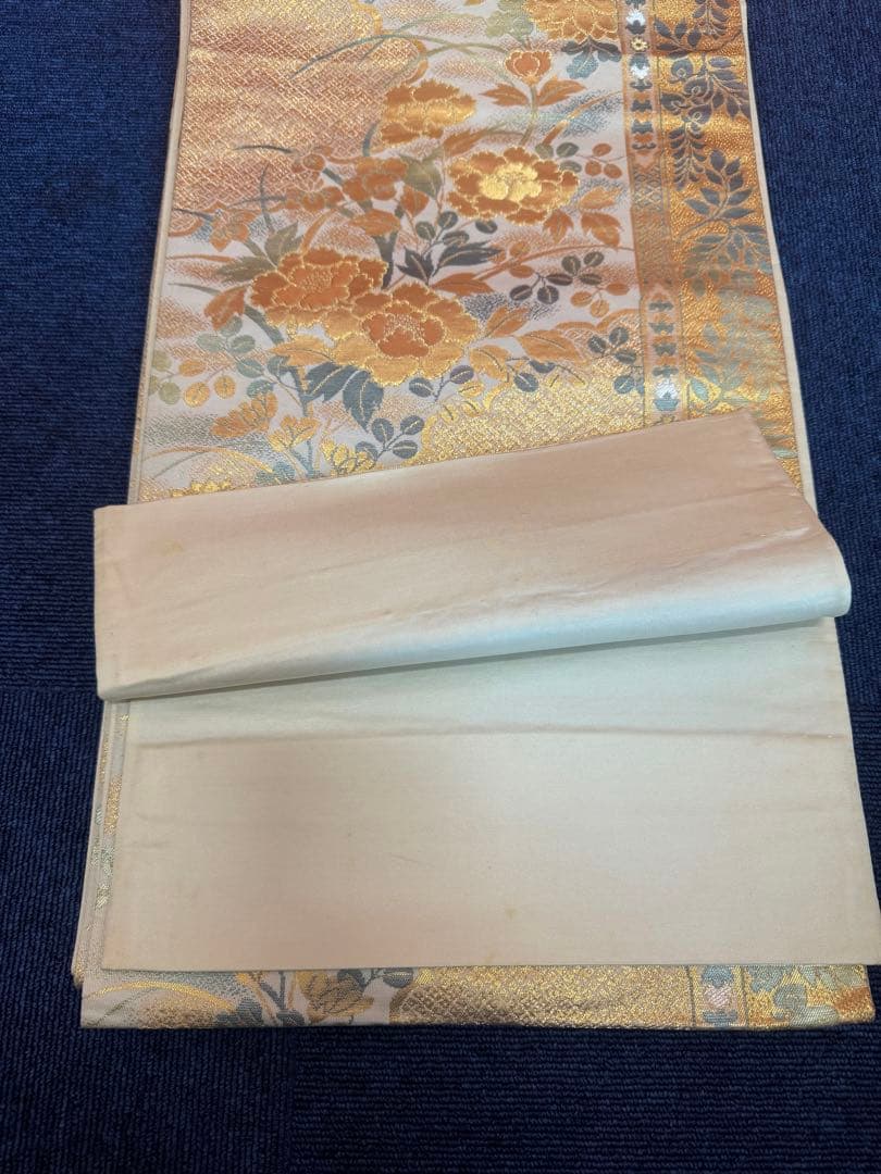 1930 袋帯 古代彫金紋  西陣織   金糸　高級上質上品　約440cm
