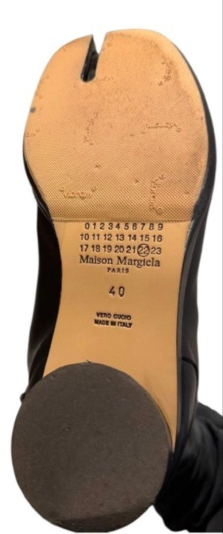メゾンマルジェラ タビ ヒール ブーツ 黒 ブラック 40 足袋