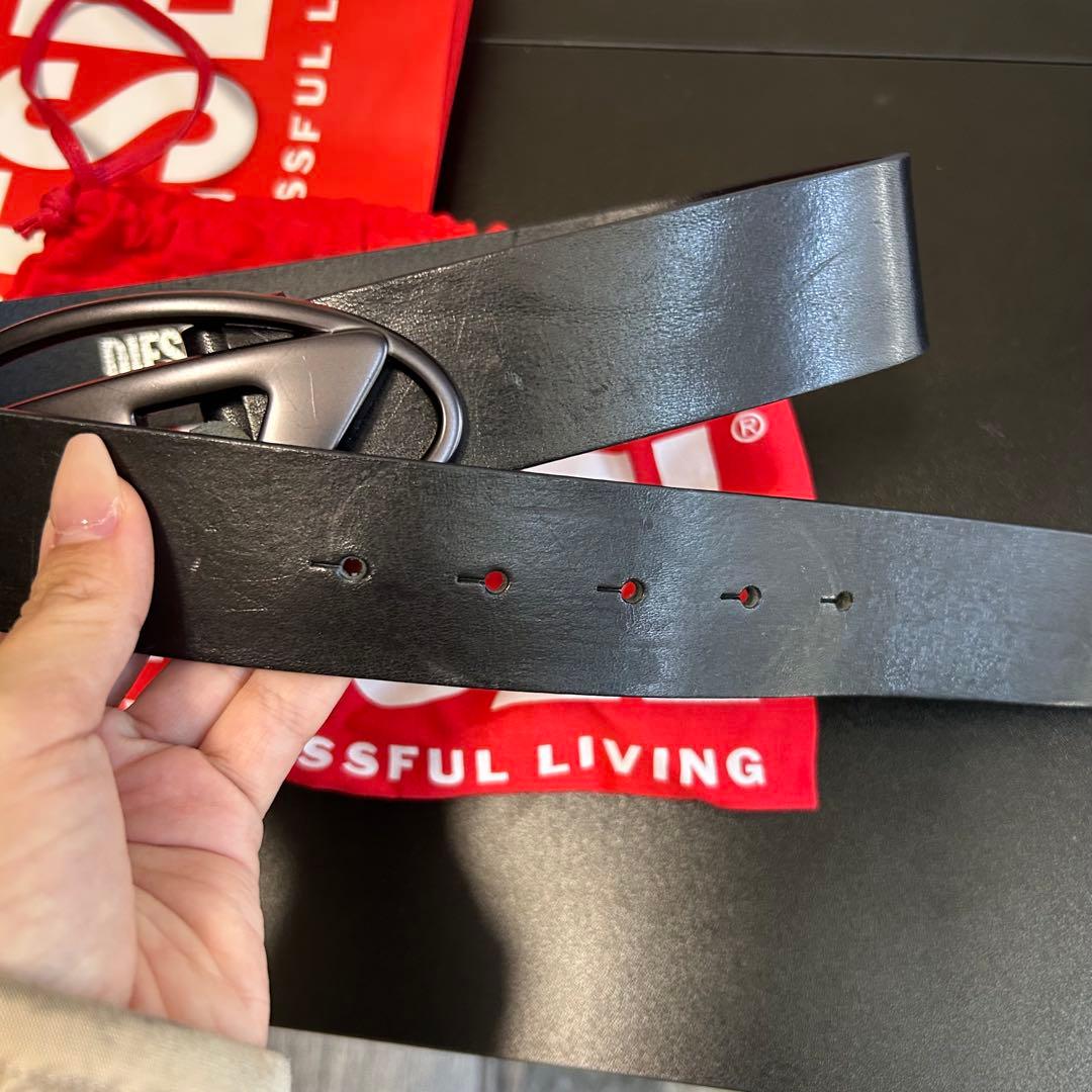 DIESEL ブラック ベルト 75/30 収納袋付き