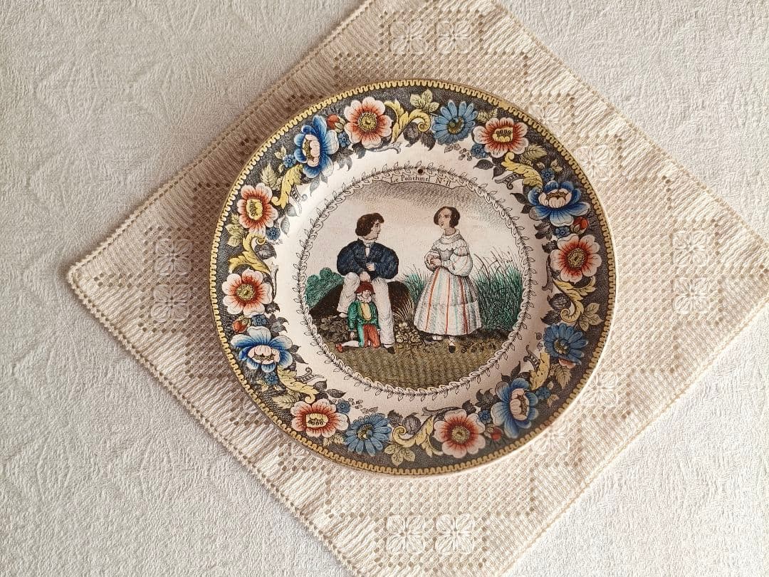 【プップさま】antique ❀ 美しい転写の アンティーク プレート