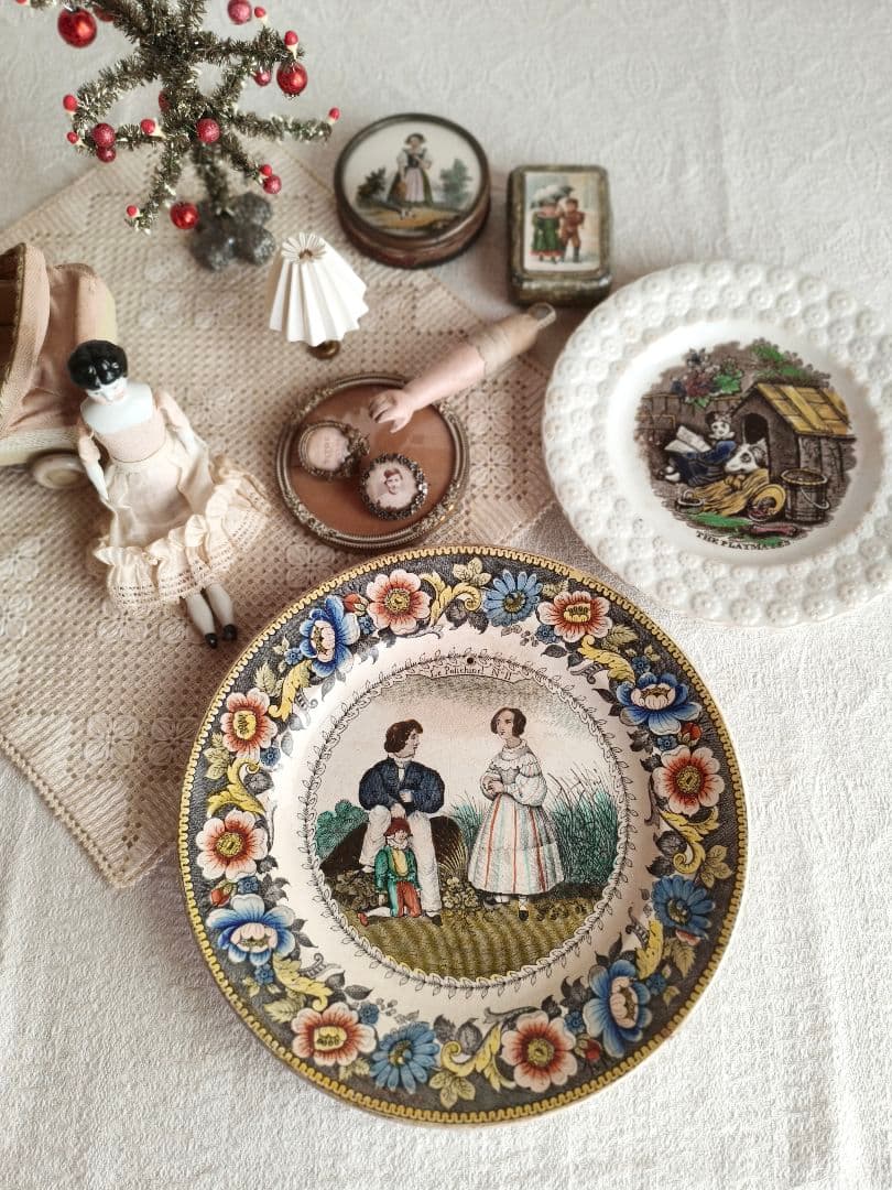 【プップさま】antique ❀ 美しい転写の アンティーク プレート