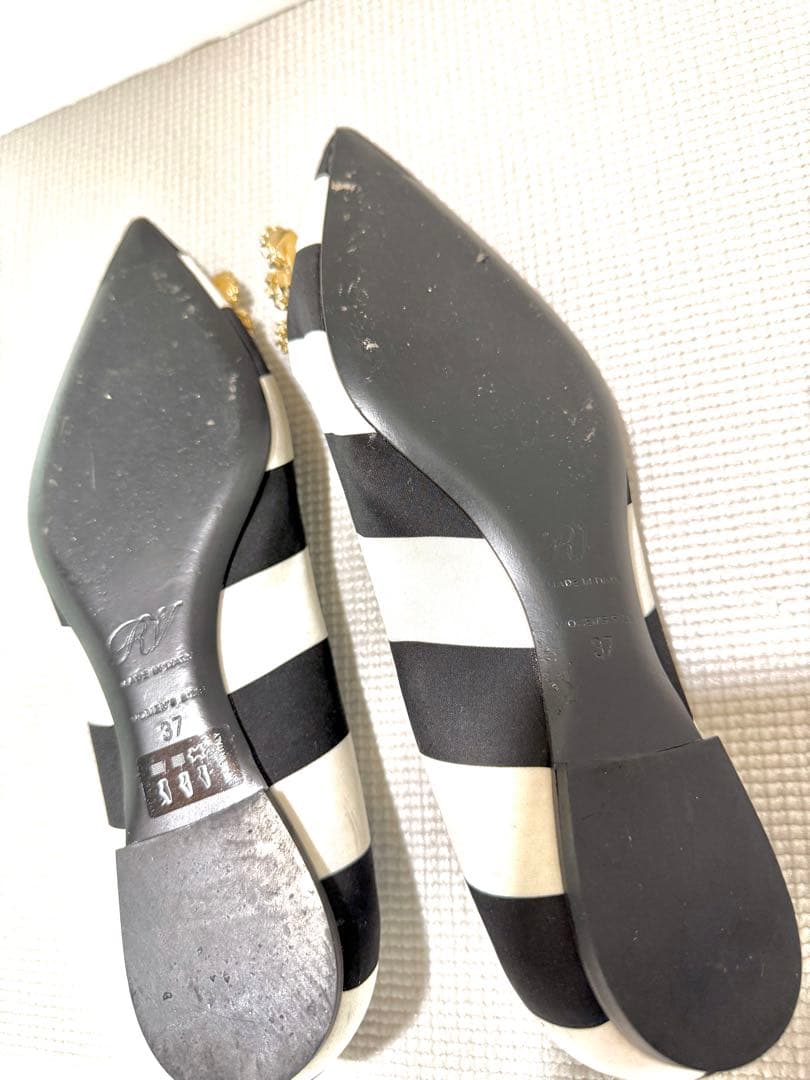 Roger Vivier ストライプ フラットシューズ