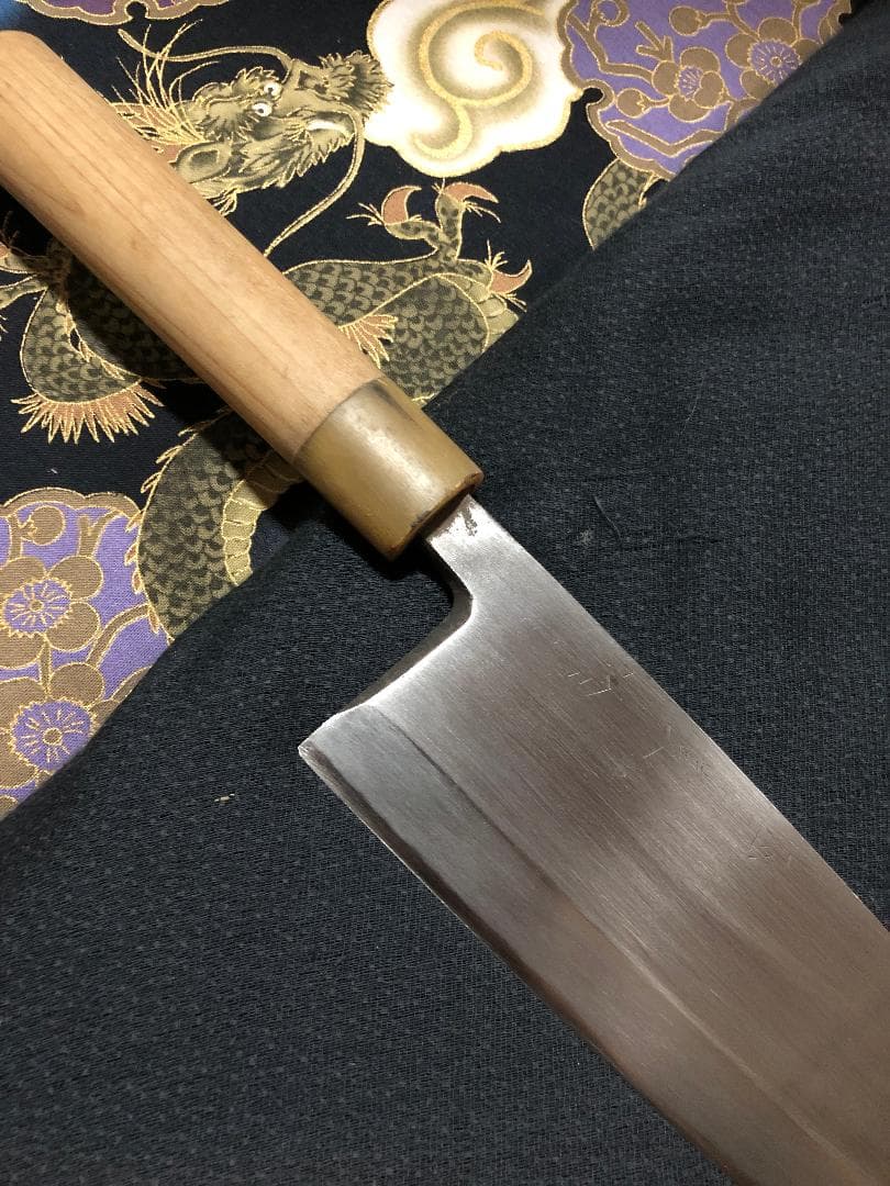 【研ぎ済み】最高級　青鋼・水牛口　正豊　薄出刃包丁　和包丁　ナイフ　料理　釣り