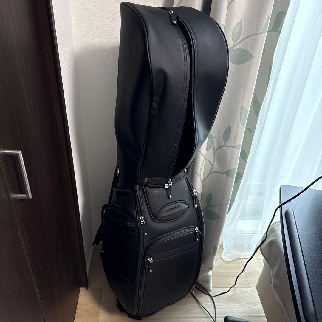 VESSEL APX 2.0ブラックキャディバッグ フルジッパー式