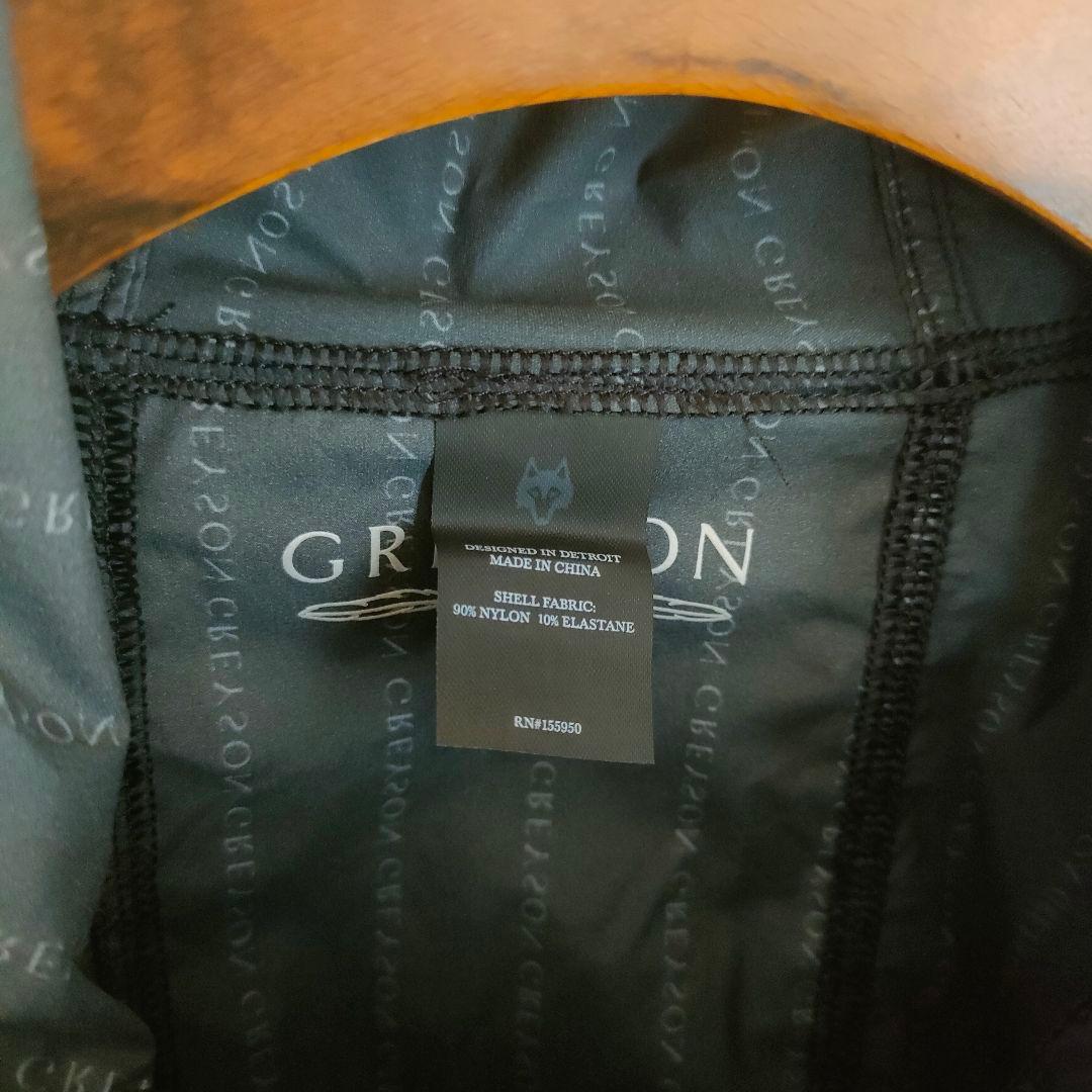 GREYSON フーデッドジャケット M 黒 総柄 ナイロン　短丈