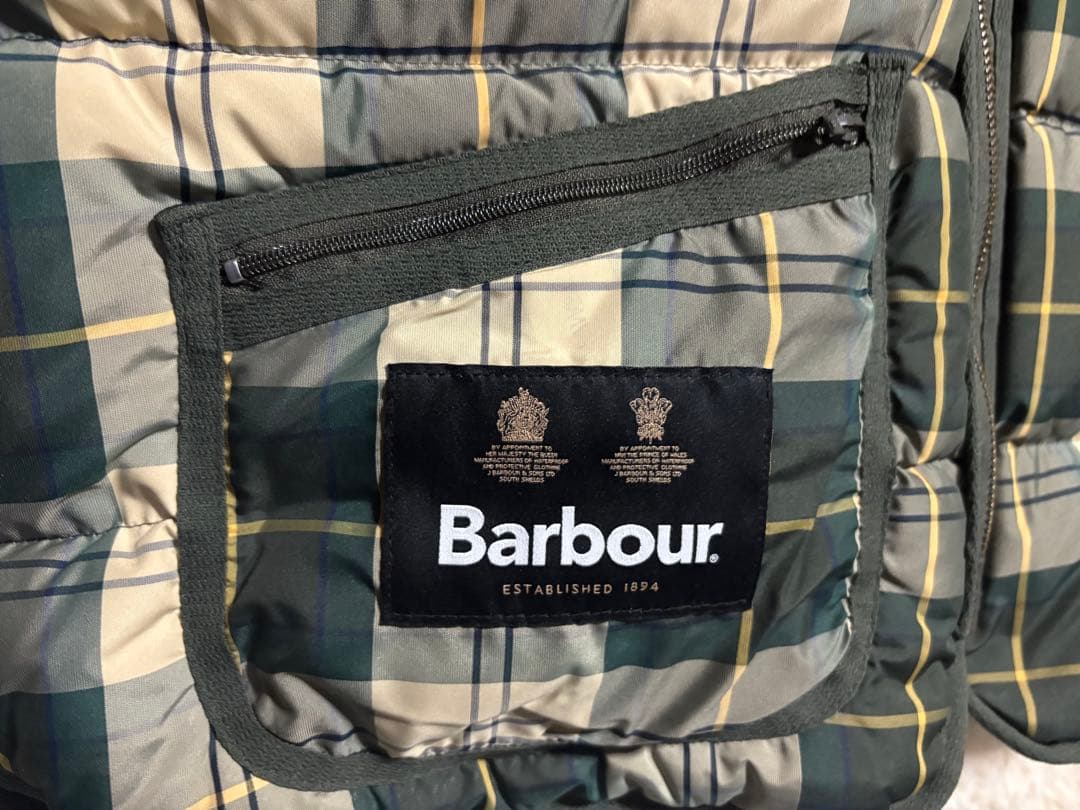 新品未使用 タグ付き　Barbour チェックダウンベスト リバーシブル　L