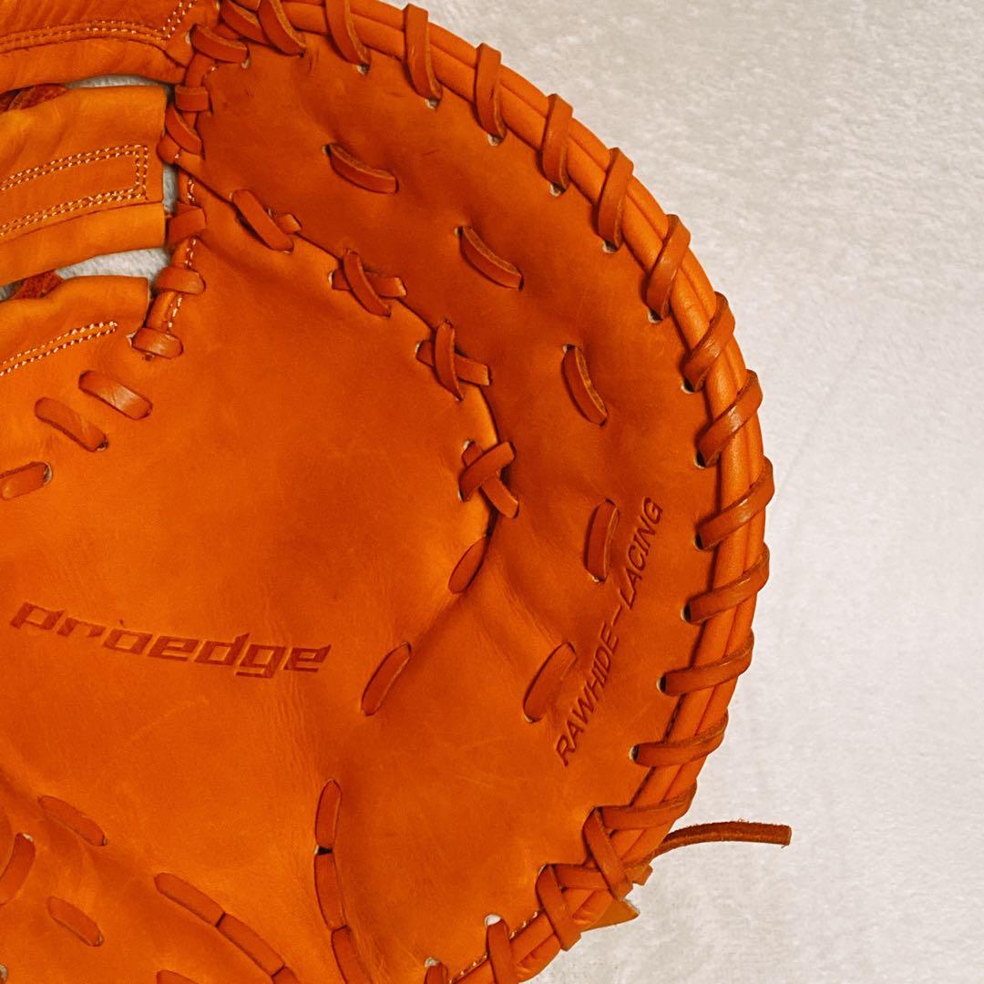 美品　SSK　軟式用ファーストミット　オレンジ　プロエッジ　一塁手用　右利き用