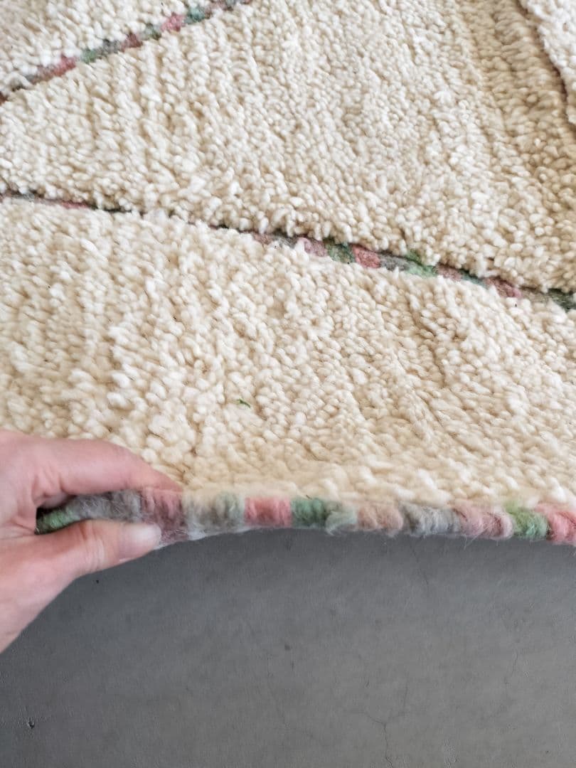 大判/新品/モダンな不規則ラインのベニワレン　モロッコ No.747