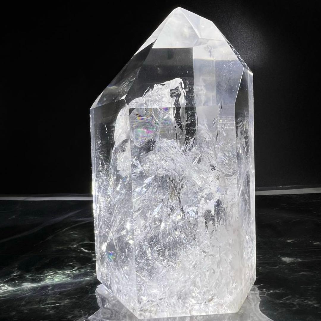 ✳️超極上 高透明度☆最高級 別格品✨レインボー 水晶 六角柱 原石 天然石