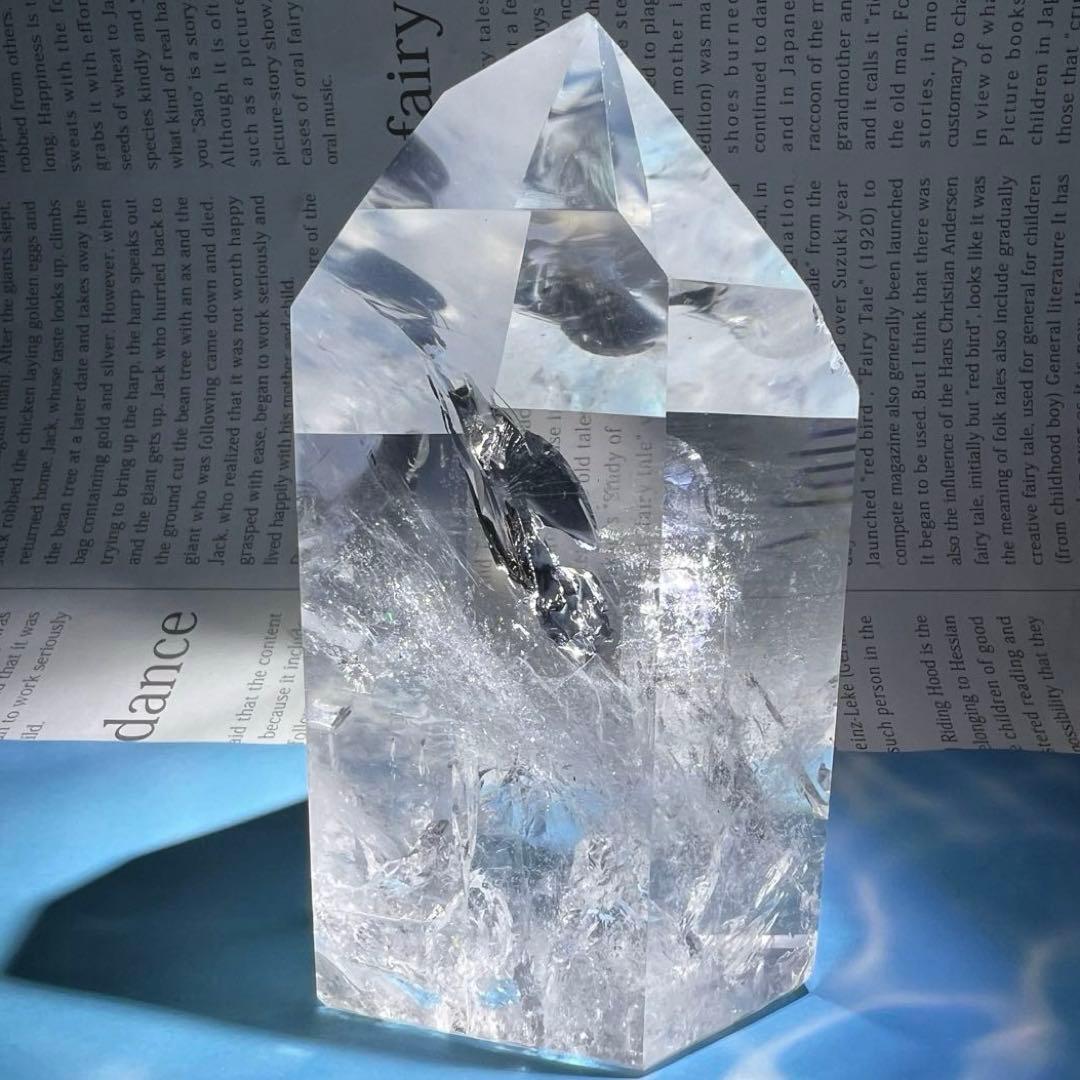 ✳️超極上 高透明度☆最高級 別格品✨レインボー 水晶 六角柱 原石 天然石
