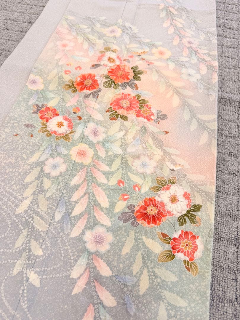 新品 高級 訪問着 正絹 絞り 辻が花 パステルカラー たたき染め ぼかし染め