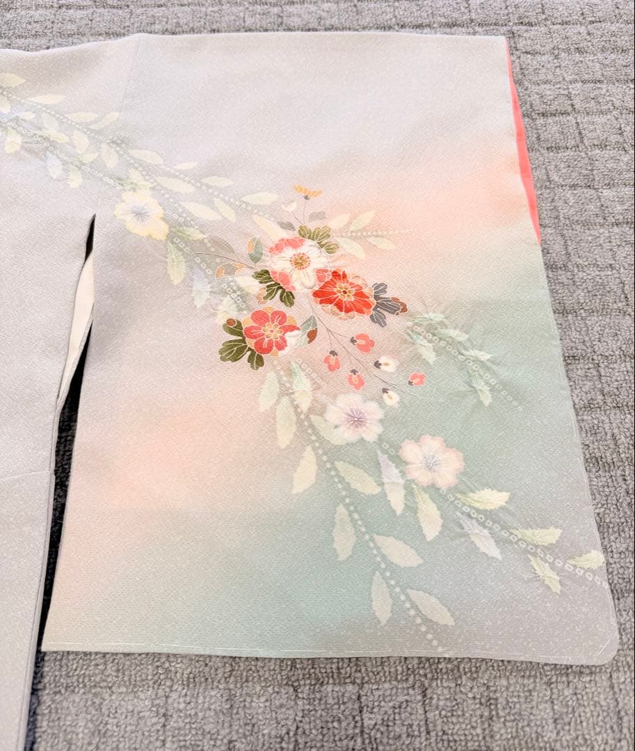 新品 高級 訪問着 正絹 絞り 辻が花 パステルカラー たたき染め ぼかし染め