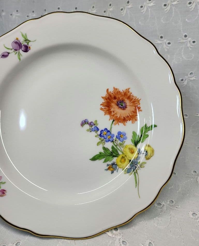 未使用近❤マイセン ベーシックフラワー 3つの花 プレート皿 ケーキ デザート