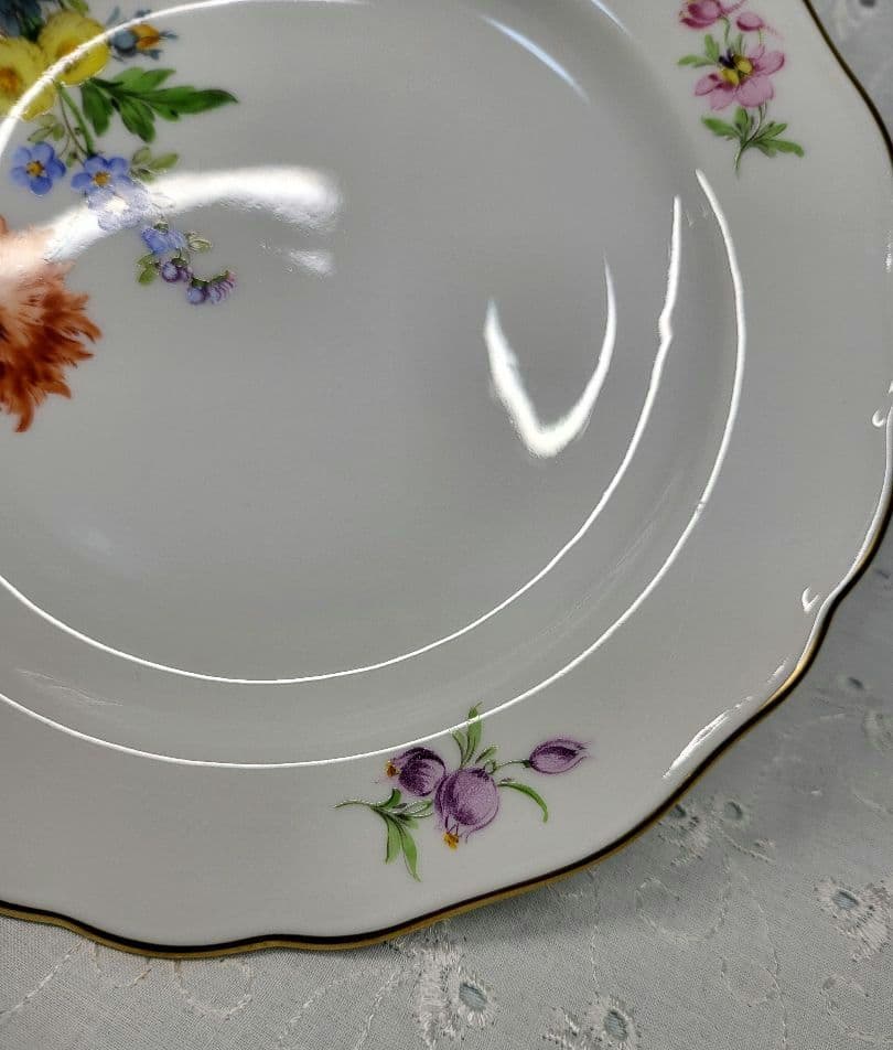 未使用近❤マイセン ベーシックフラワー 3つの花 プレート皿 ケーキ デザート