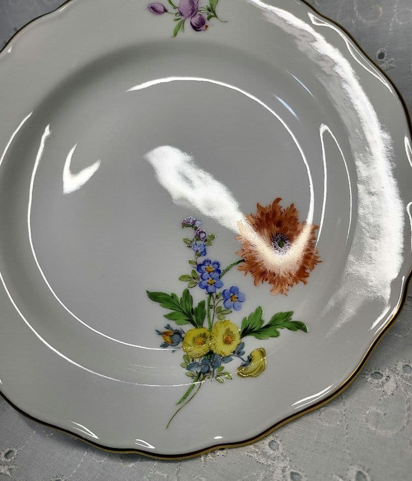 未使用近❤マイセン ベーシックフラワー 3つの花 プレート皿 ケーキ デザート