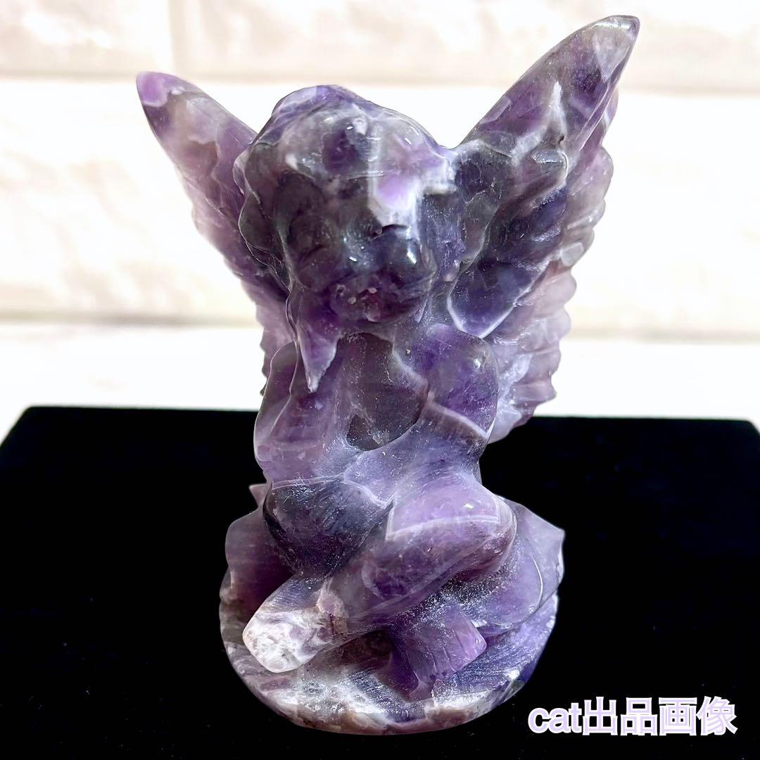 天然石 アメジスト セレナイト 天使 エンジェル 女神 パワーストーン 置物