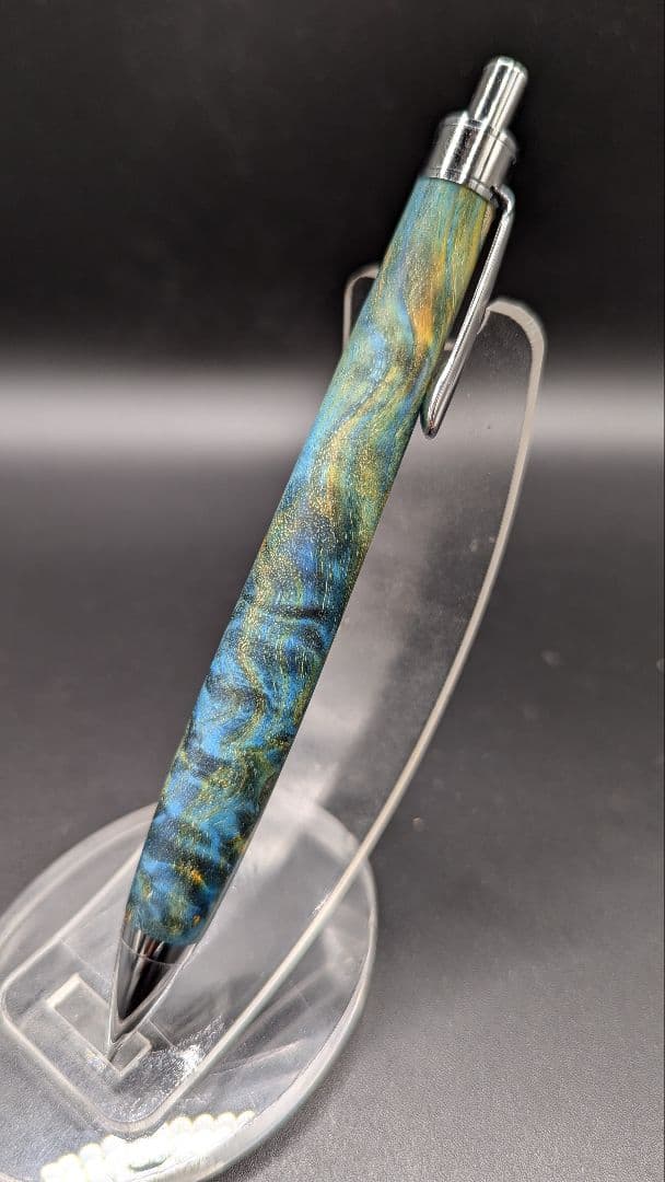 452ペン工房翌檜　スタビライズドウッドバーチバール　木軸シャーペン　ボールペン