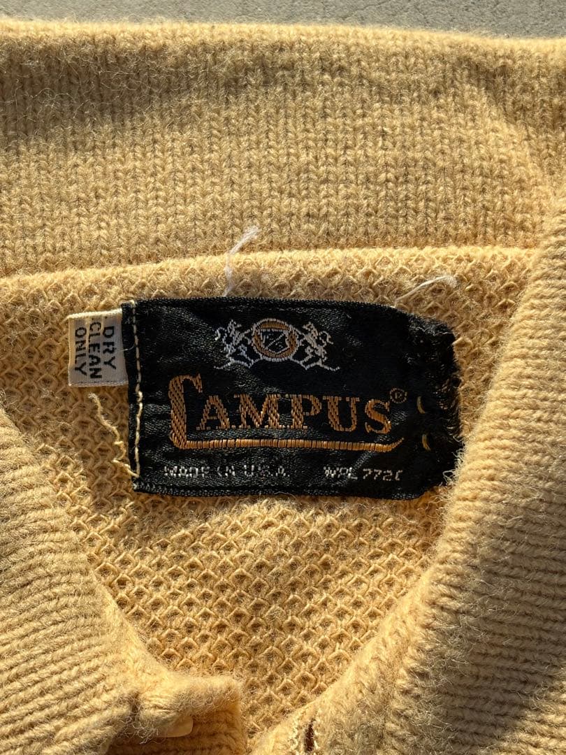 60s CAMPUS Knit V字切り替え ニット セーター 40s 50s