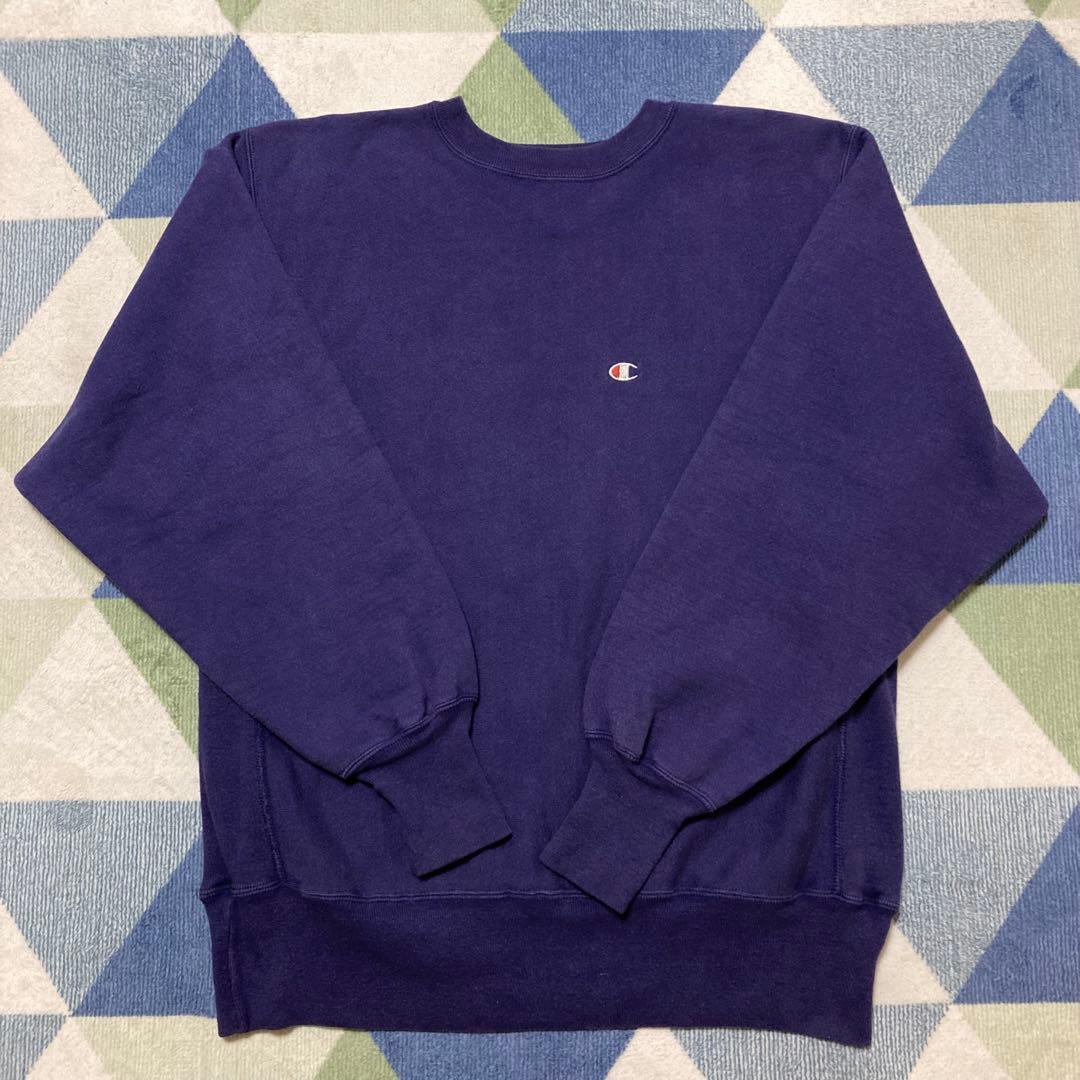 90s Championパープル リバースウィーブ刺繍タグ Lサイズ メキシコ製