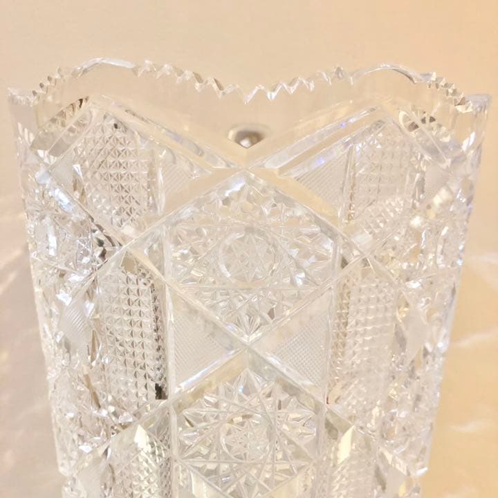 #37 ボヘミア　ガラス　花瓶　花器　Bohemia ハンドカット　クリスタル
