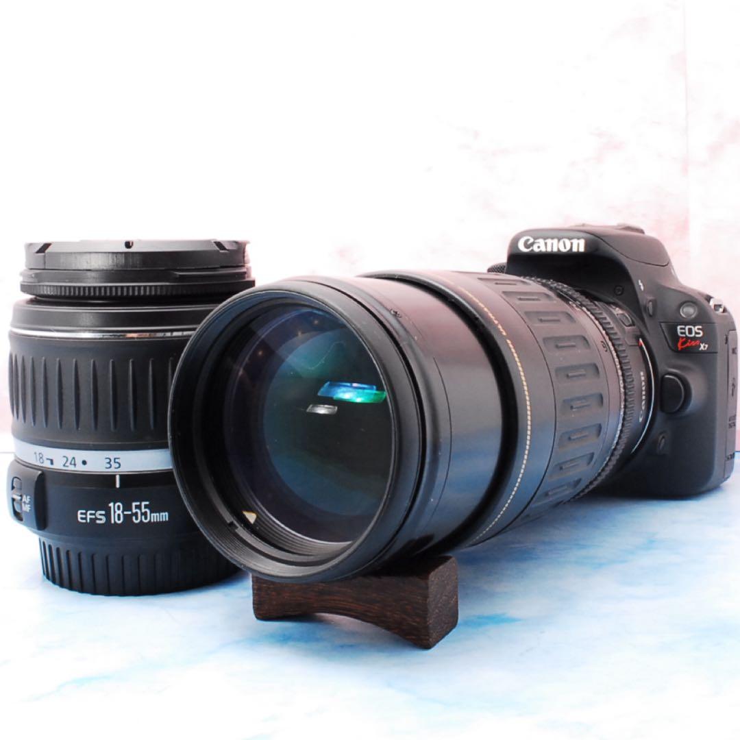 キャノン Kiss X7★Wレンズ★初心者セット★一眼レフカメラ★S数少
