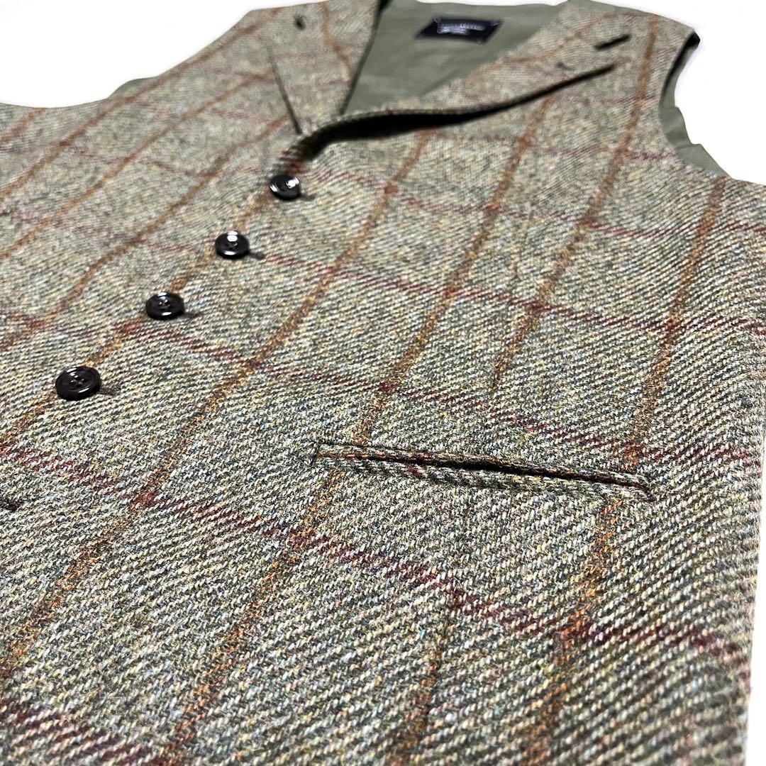 ★TAGLIATORE BRILLA別注★ウールチェックジレ　ベスト★46R★
