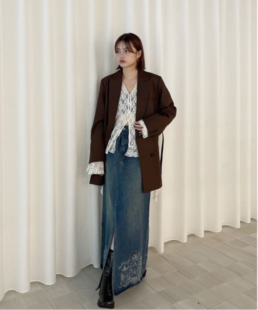 新品AMERI UND 2WAY CUT LACE FRILL TOP レース