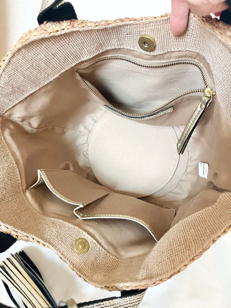 美品 VIOLAd'ORO ヴィオラドーロ ラフィア カゴバッグ　保存袋付き