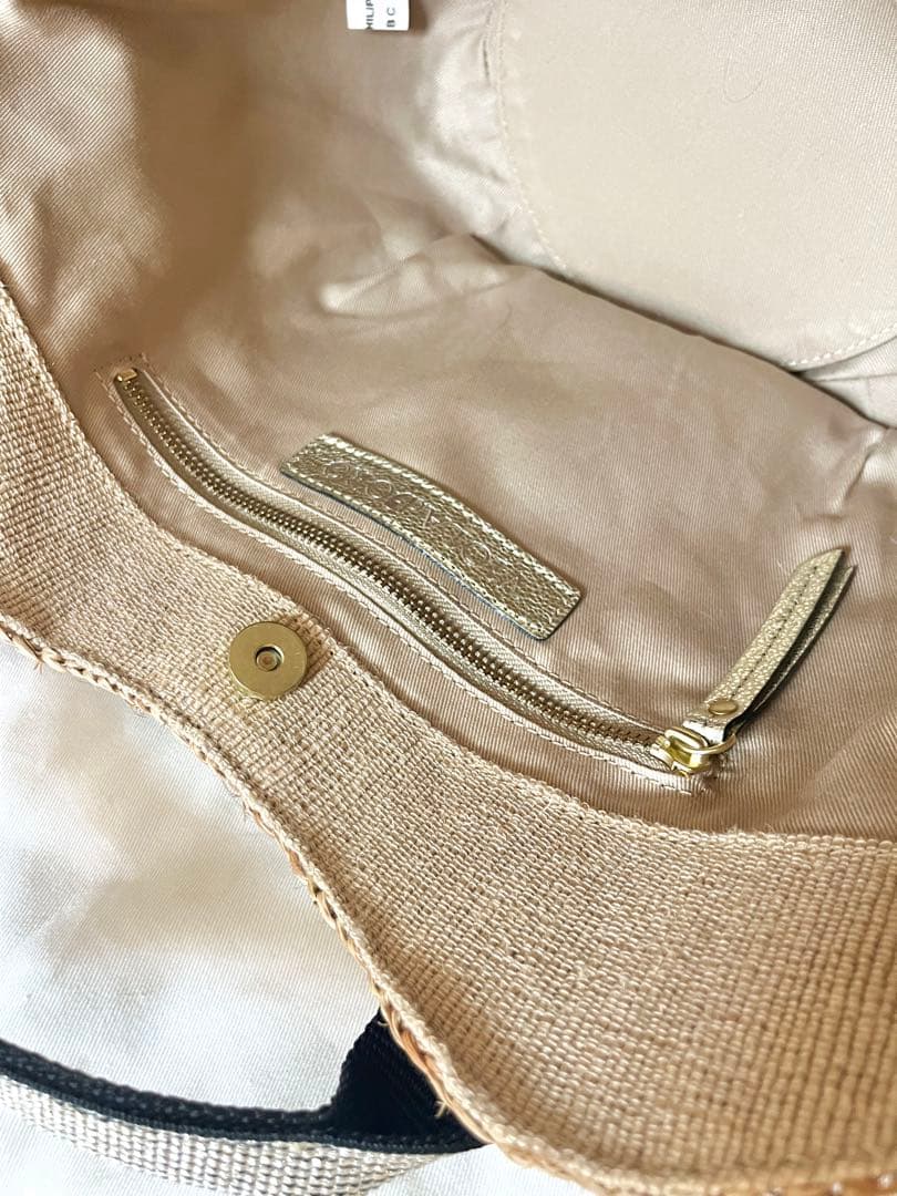 美品 VIOLAd'ORO ヴィオラドーロ ラフィア カゴバッグ　保存袋付き