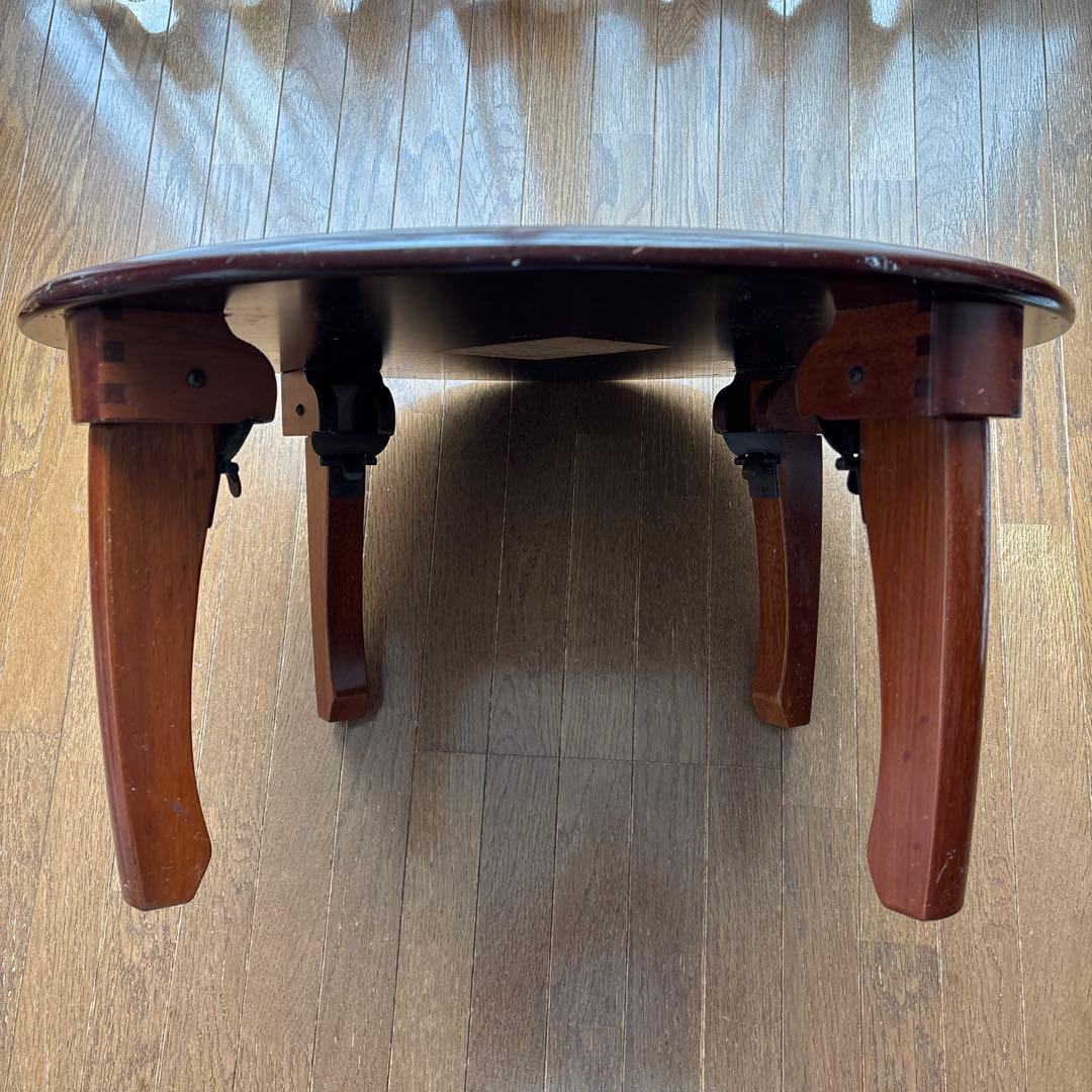 木製ちゃぶ台　折りたたみ　小円卓　丸テーブル　昭和レトロ