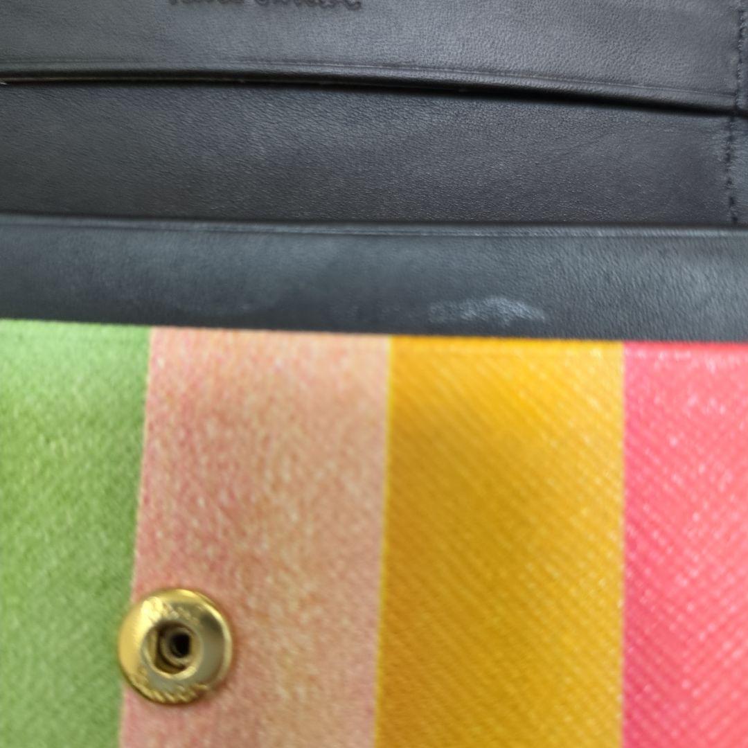 極美品　Paul Smith シグネチャーストライプ牛革名刺入れ