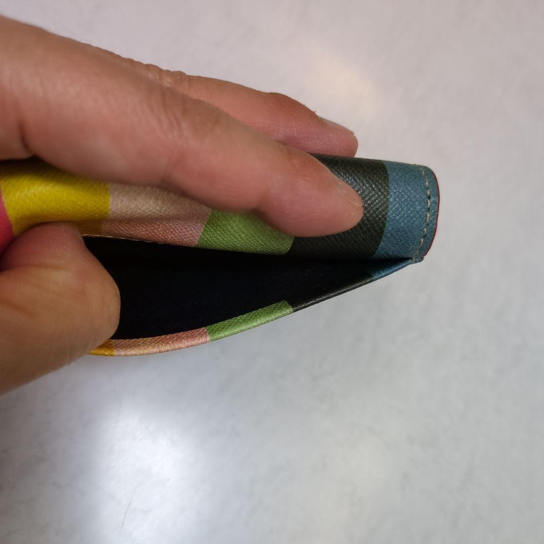 極美品　Paul Smith シグネチャーストライプ牛革名刺入れ