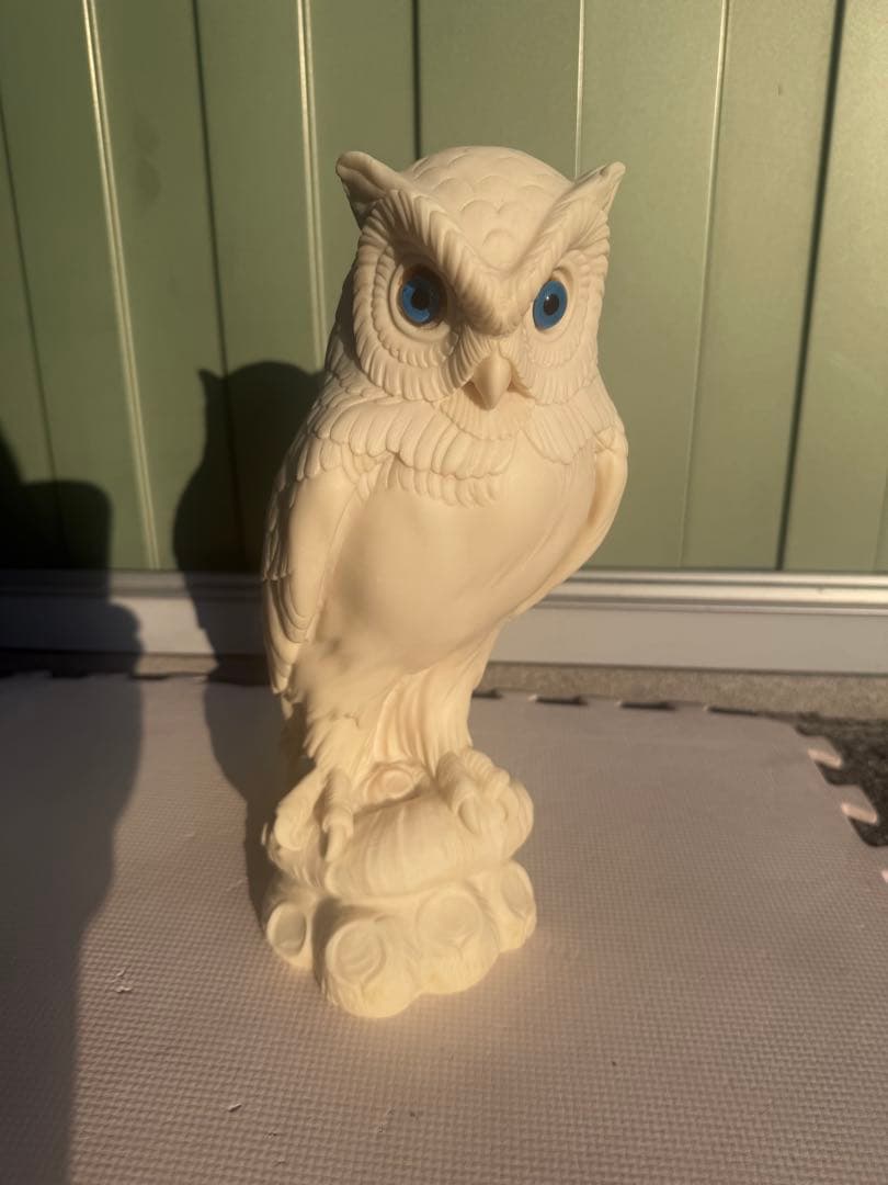 【ギリシャ製／人工大理石】フクロウの置物 ペガサス刻印 大型 30cm