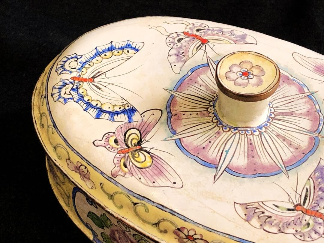 【 清朝JEWELBOX 】　七宝加彩　古玩骨董