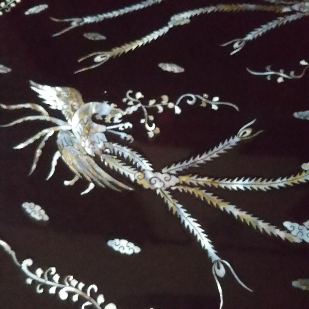 螺鈿細工家具☆折り畳み☆楕円形ローテーブル☆アンティーク