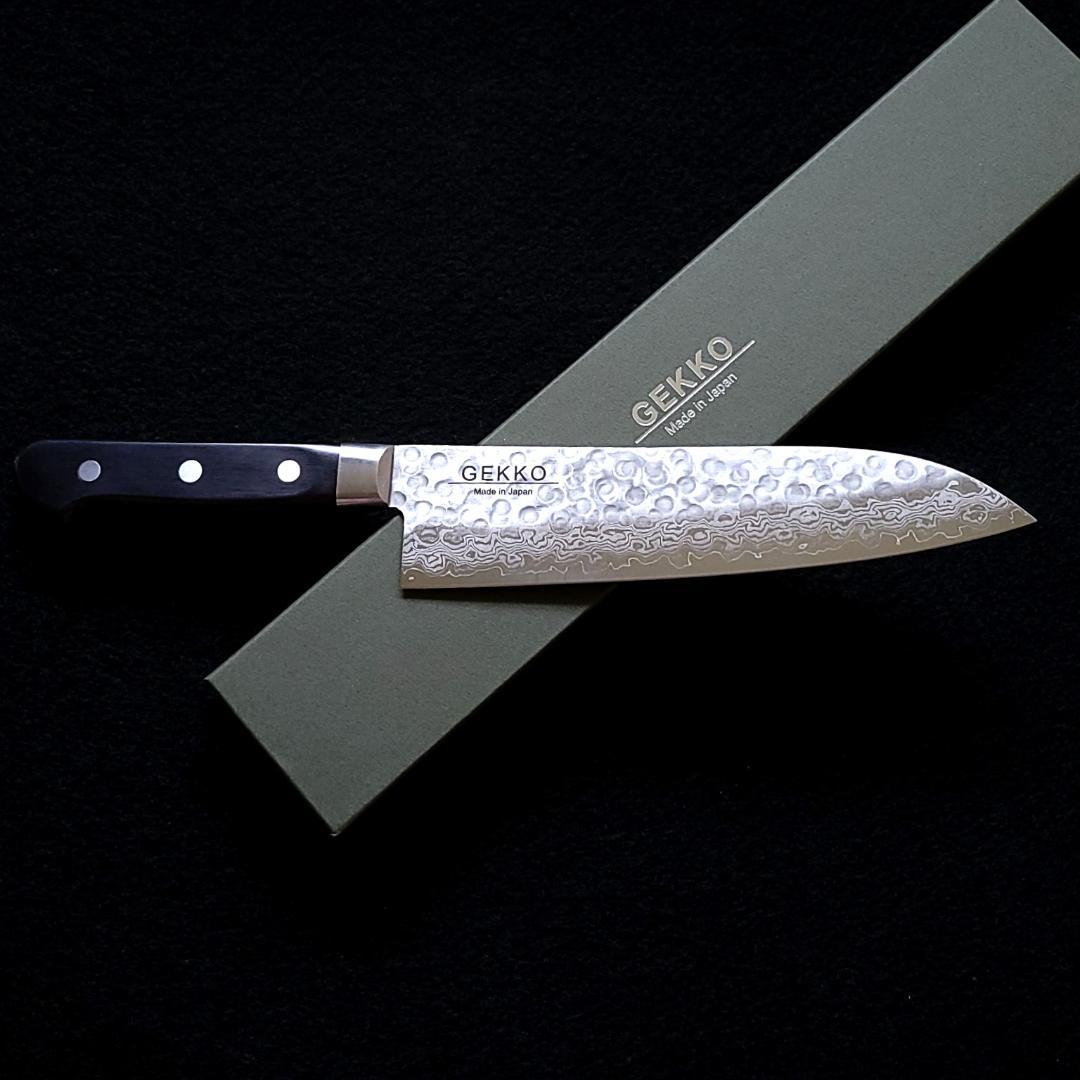 B*R様 日本製 VG10 ダマスカス 三徳包丁185mm 黒柄 G1756E