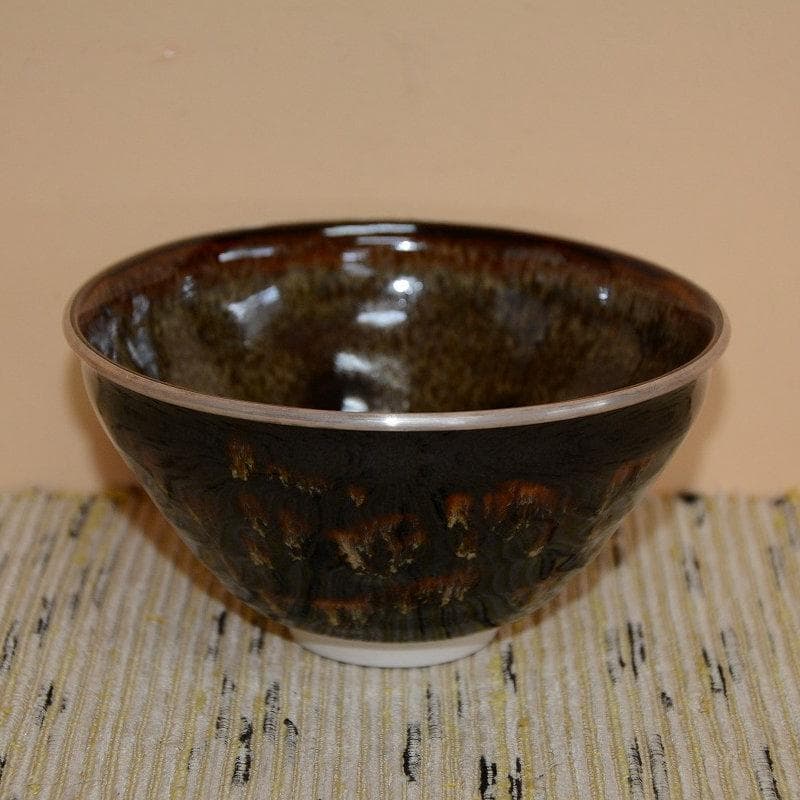 茶道具　玳玻盞天目茶碗　桶谷洋（定一）　 古物　送料込み