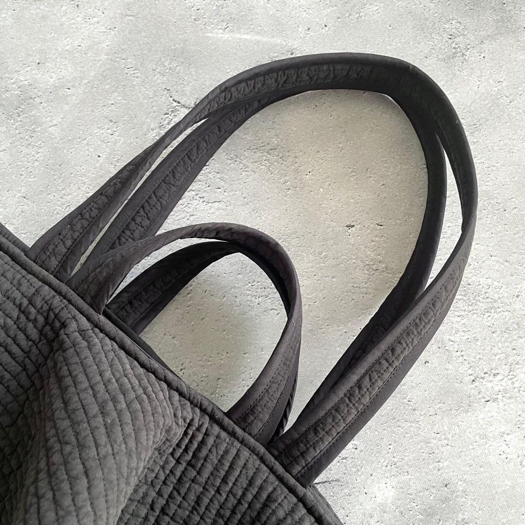 フリル付きヌビトートバッグ　2way ヌビバッグ　ブラック　ハンドメイド